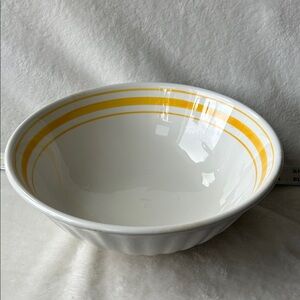 Yellow or blue Striped Ceramic pasta 12” diameter made in Italy  Bowls